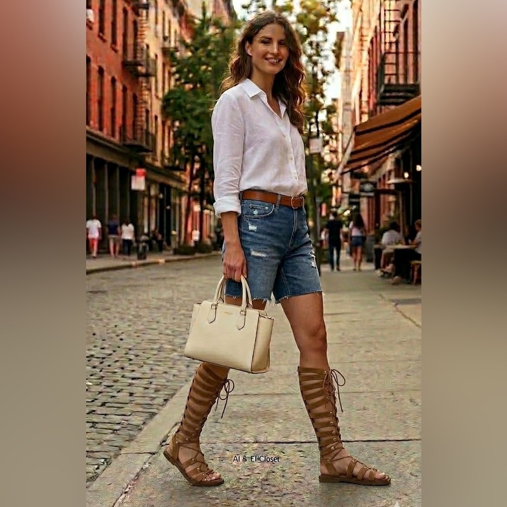 Free People Sun Chaser Tall Gladiator Sandals Suede Lace-Up Knee High Tan 8.5 - Picture 2 of 13